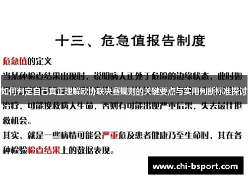 如何判定自己真正理解欧协联决赛规则的关键要点与实用判断标准探讨